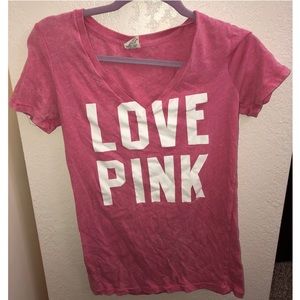 PINK vneck tee | Small